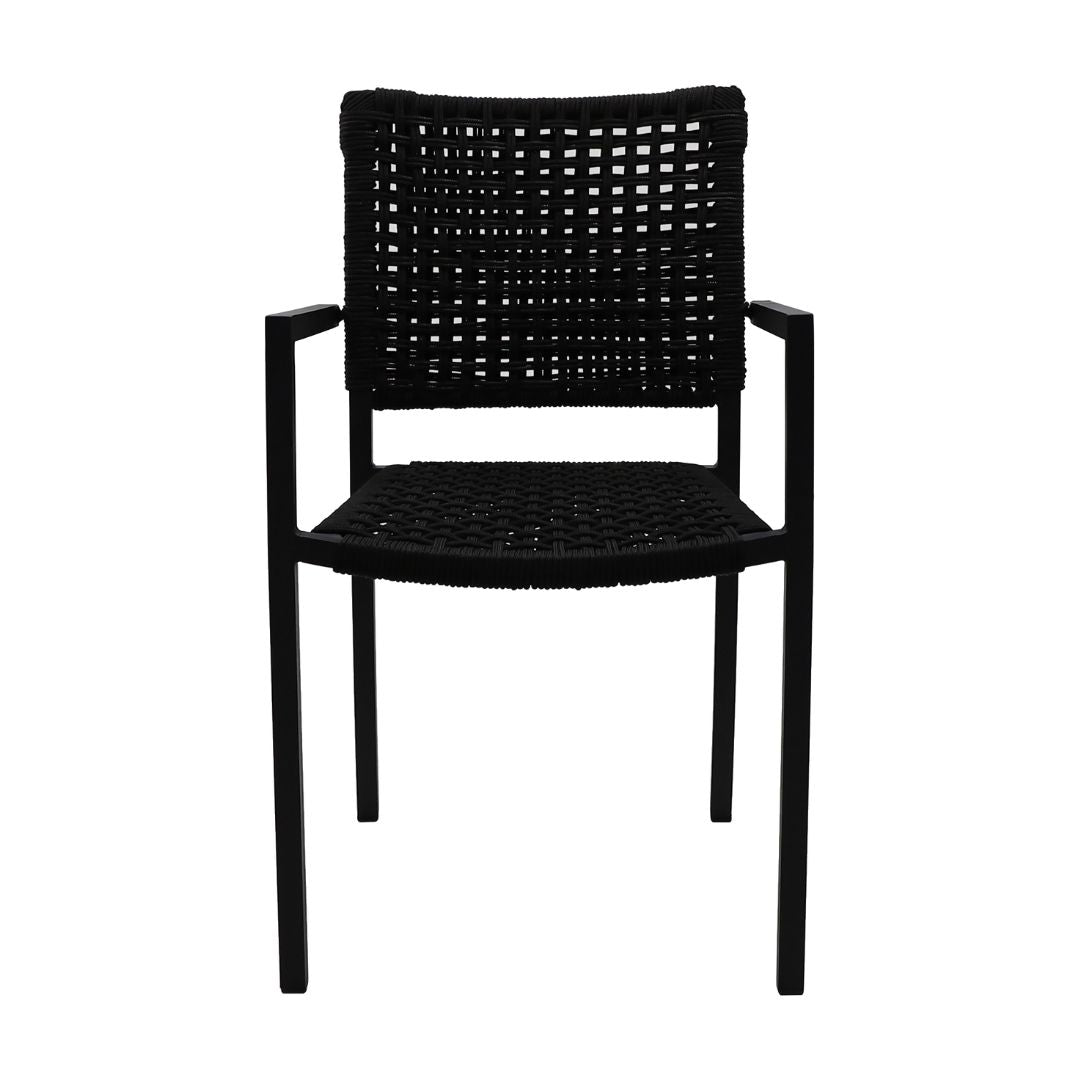 Sillón Angra Aluminio Color Negro Cuerda Náutica Color Negro