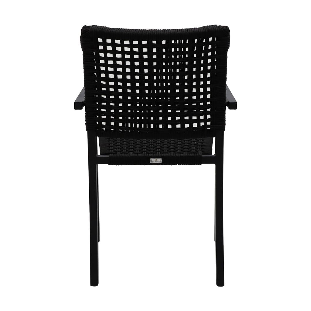 Sillón Angra Aluminio Color Negro Cuerda Náutica Color Negro