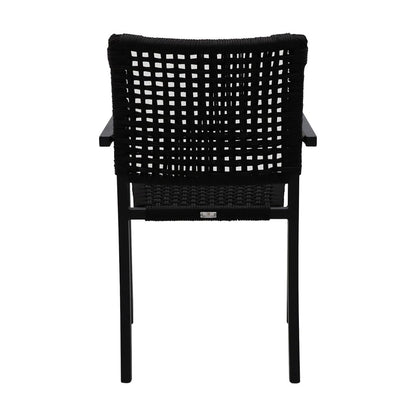 Sillón Angra Aluminio Color Negro Cuerda Náutica Color Negro