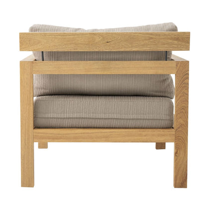 Sillón Bella Freijó Asiento tapizado en madera Tela Sorrento Fendi