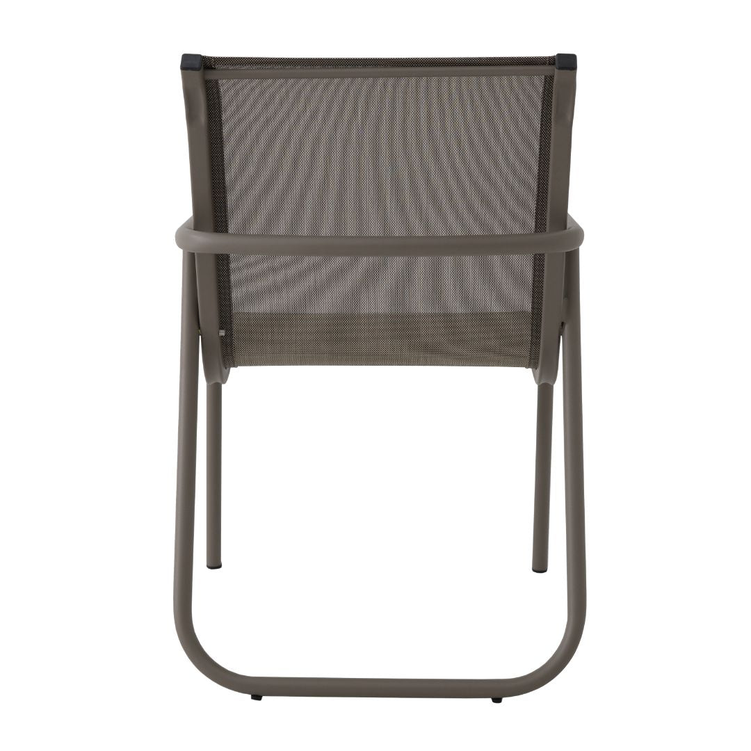 Elba Armchair Aluminum Fendi Color Mixed Straw Color Fabric