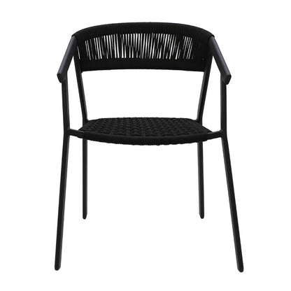 Duda Aluminum Armchair Black Color Nautical Rope Black Color