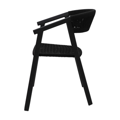 Duda Aluminum Armchair Black Color Nautical Rope Black Color