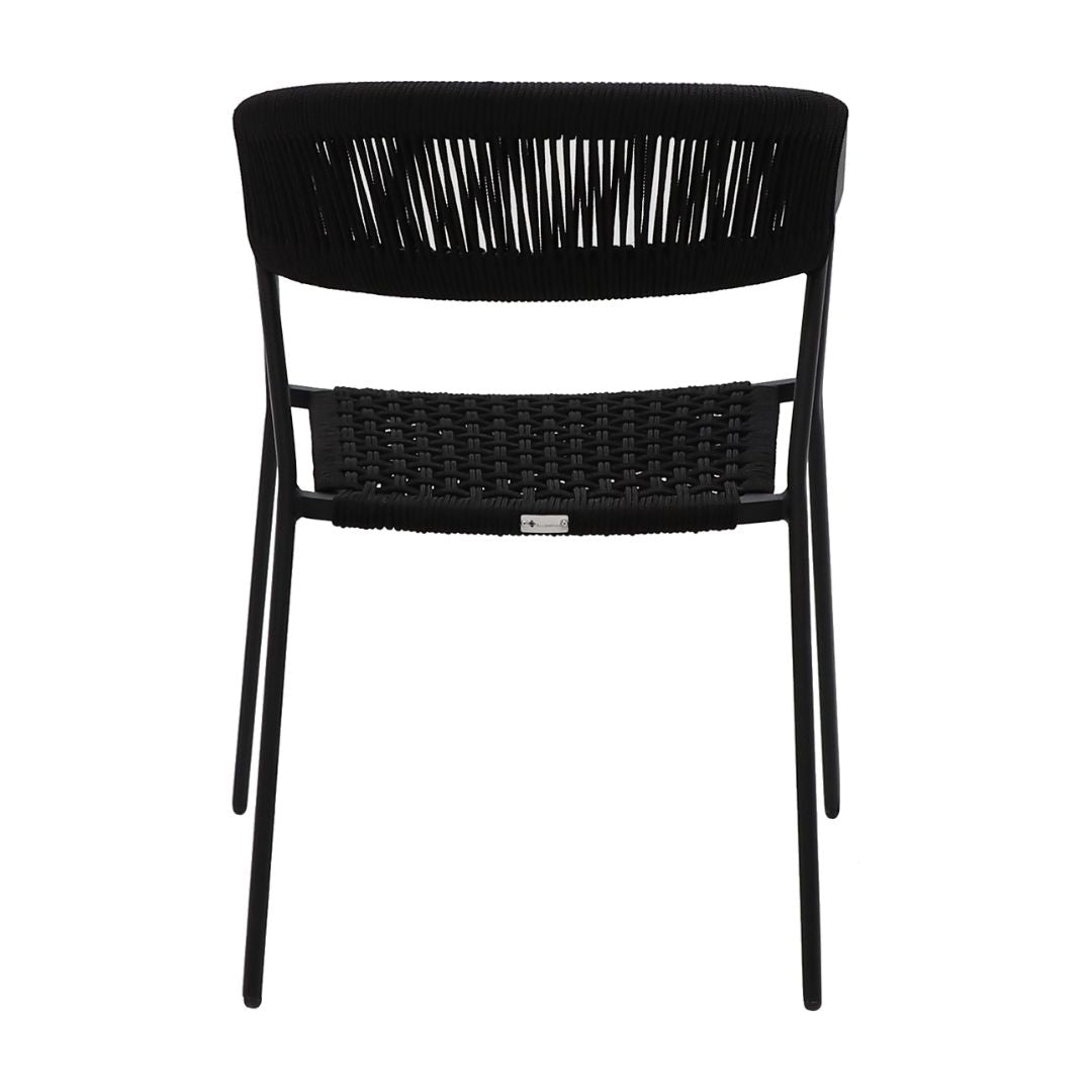 Duda Aluminum Armchair Black Color Nautical Rope Black Color