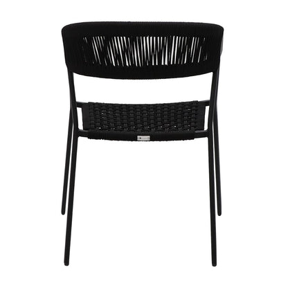 Duda Aluminum Armchair Black Color Nautical Rope Black Color
