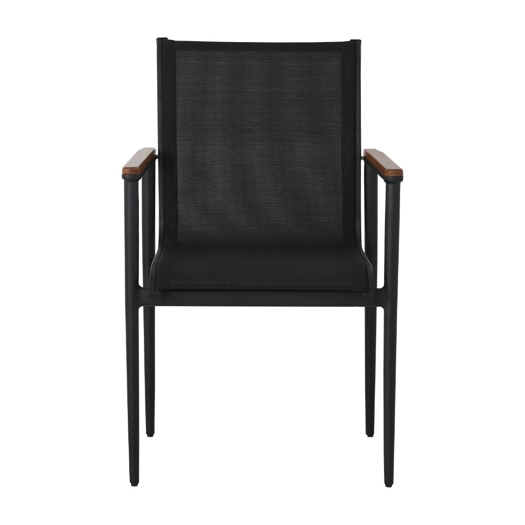 Fox Armchair Cumaru Wood Aluminum Lead Color Black Color Fabric Closed