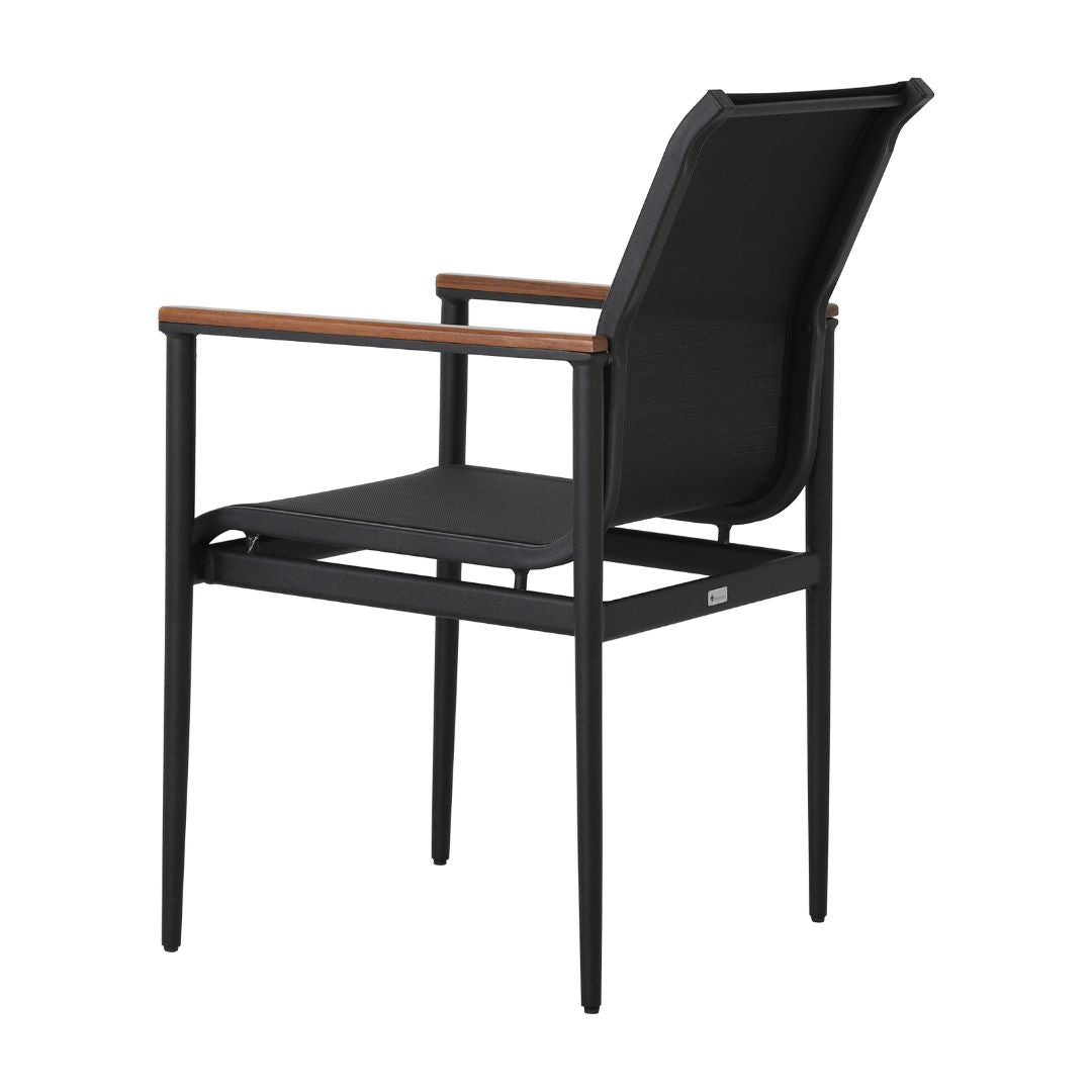 Fox Armchair Cumaru Wood Aluminum Lead Color Black Color Fabric Closed