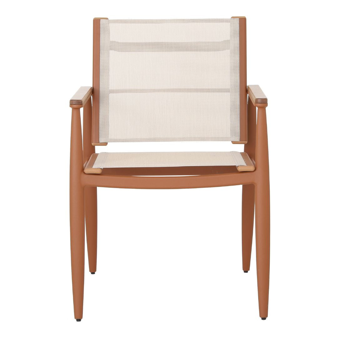 Jade Armchair Freijó Wood Aluminum Mixed Brown Color Mixed Beige Color Fabric
