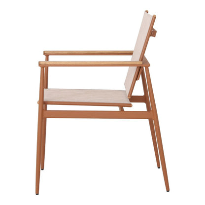 Jade Armchair Freijó Wood Aluminum Mixed Brown Color Mixed Beige Color Fabric