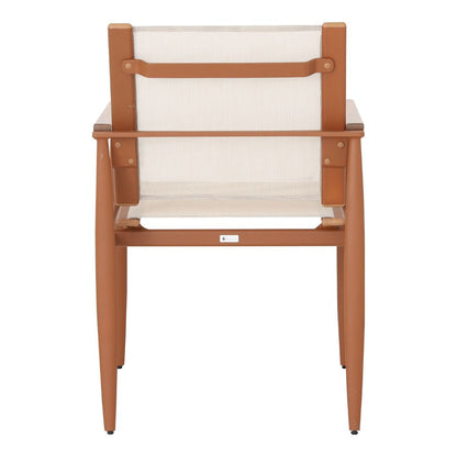Jade Armchair Freijó Wood Aluminum Mixed Brown Color Mixed Beige Color Fabric