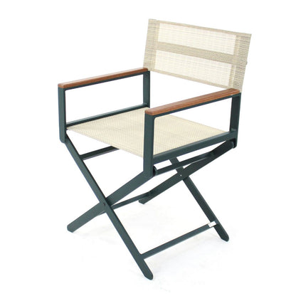 Sillón de Director Freijó Madera Aluminio Color Verde Tela Mix Color