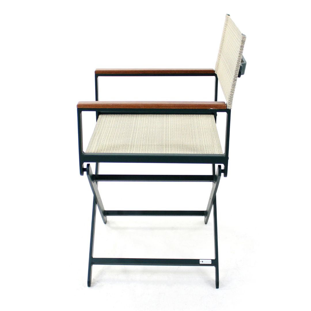 Sillón de Director Freijó Madera Aluminio Color Verde Tela Mix Color