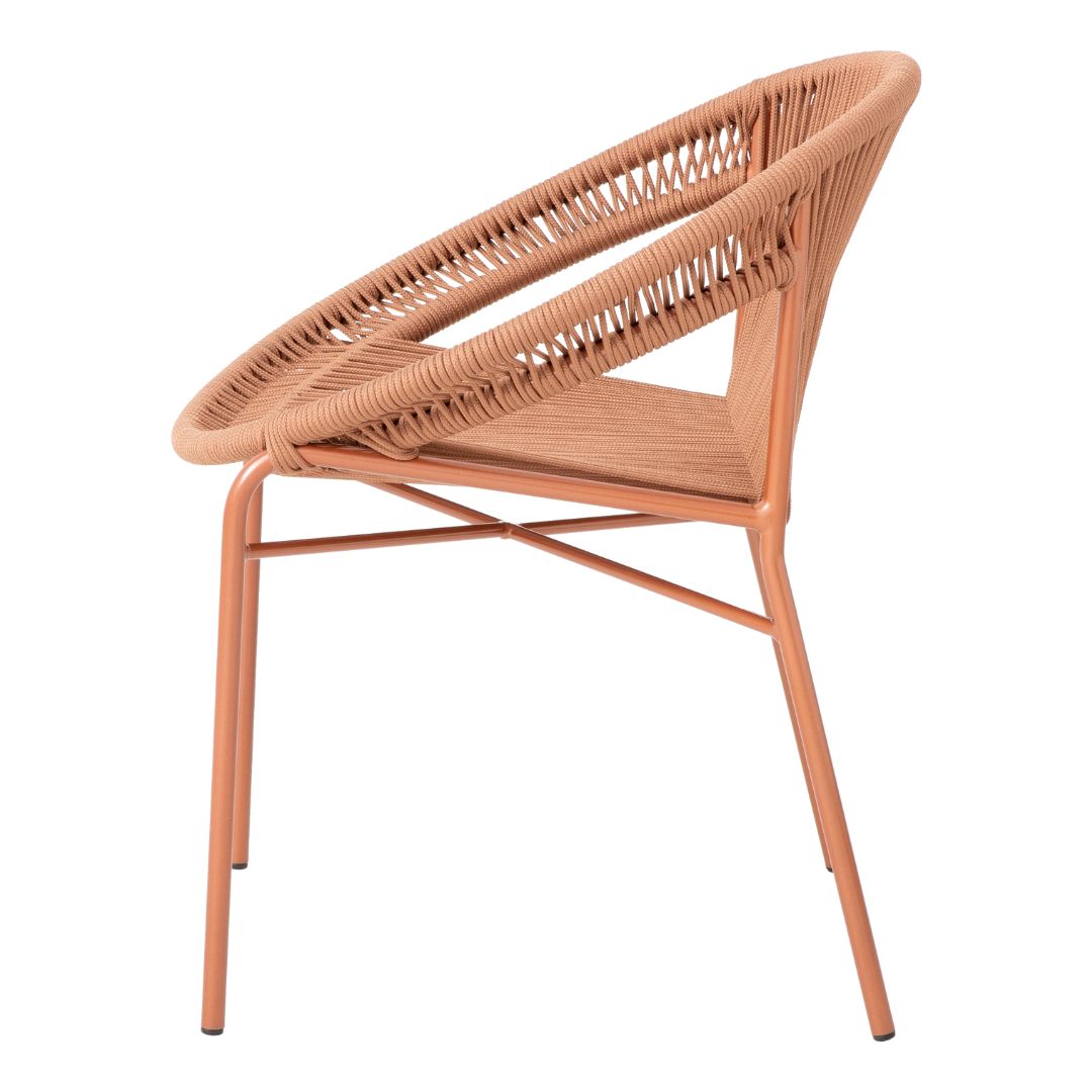 Martin Armchair, Aluminum, Copper Varnish, Nautical Rope, Bronze Color