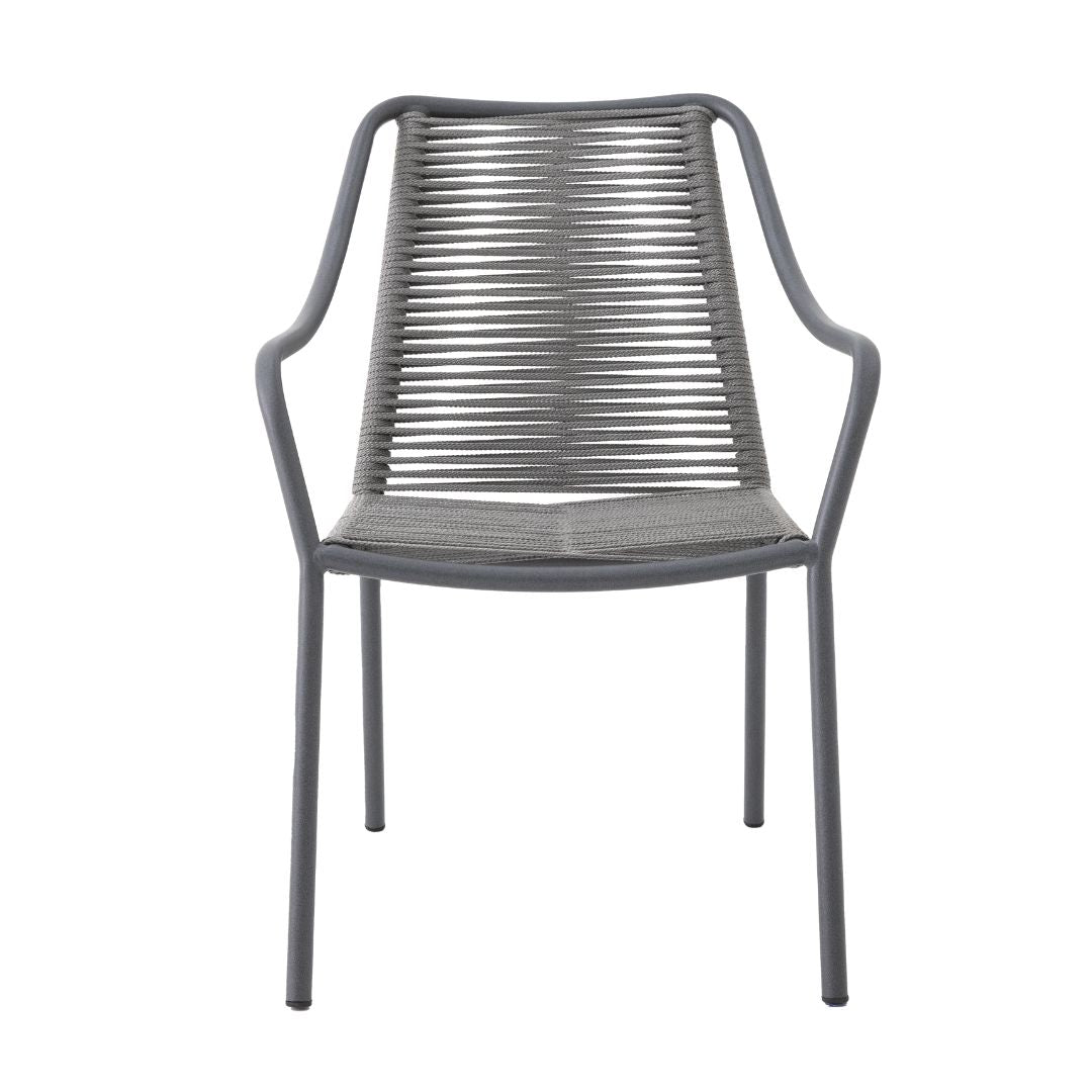 Sillón Móvil Aluminio Plomo Cuerda Náutica Color Plata