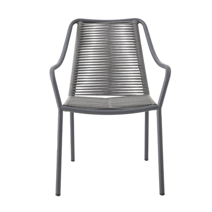 Sillón Móvil Aluminio Plomo Cuerda Náutica Color Plata