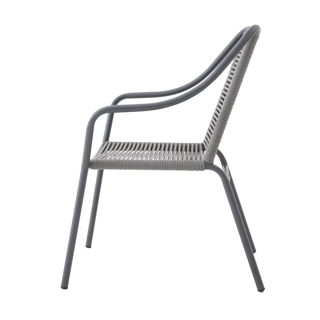 Sillón Móvil Aluminio Plomo Cuerda Náutica Color Plata