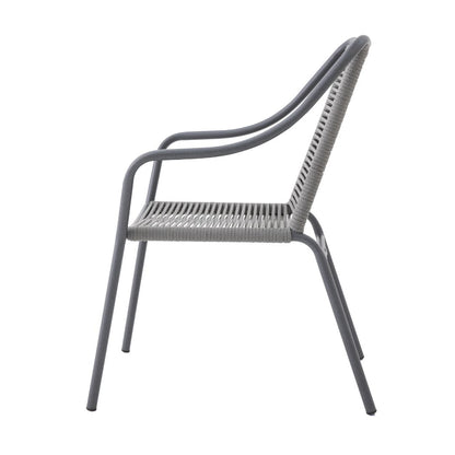 Sillón Móvil Aluminio Plomo Cuerda Náutica Color Plata