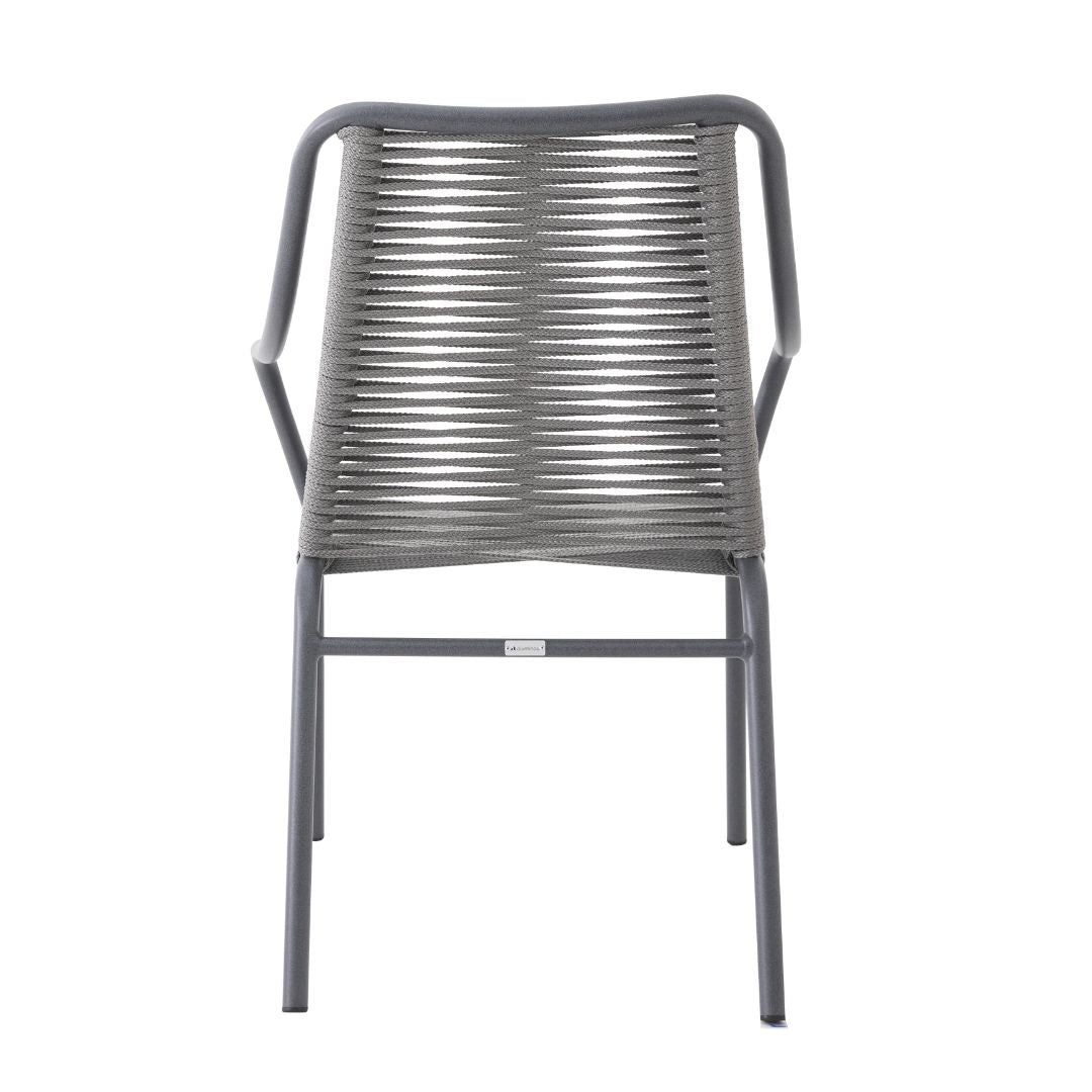 Sillón Móvil Aluminio Plomo Cuerda Náutica Color Plata