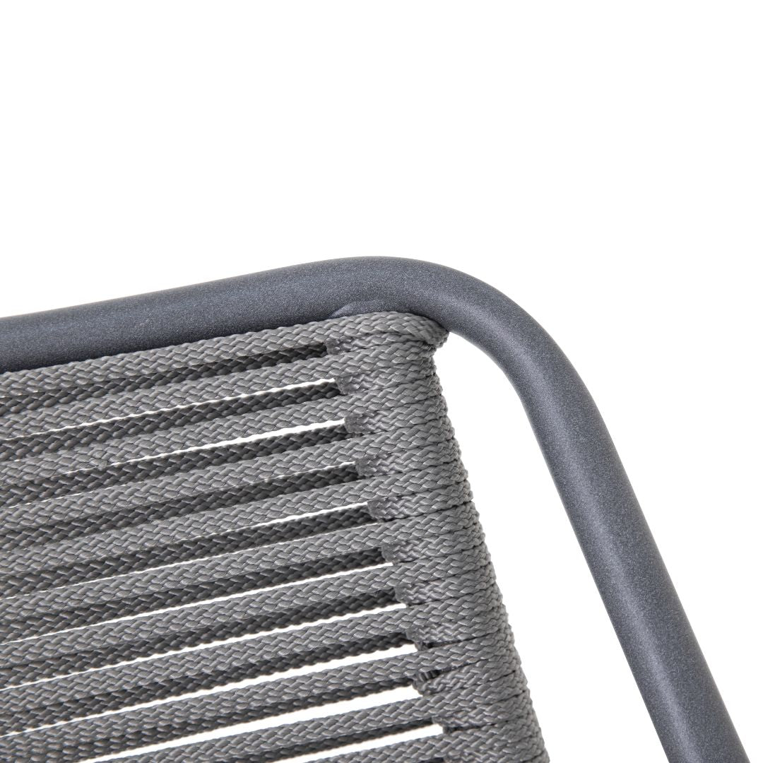 Sillón Móvil Aluminio Plomo Cuerda Náutica Color Plata