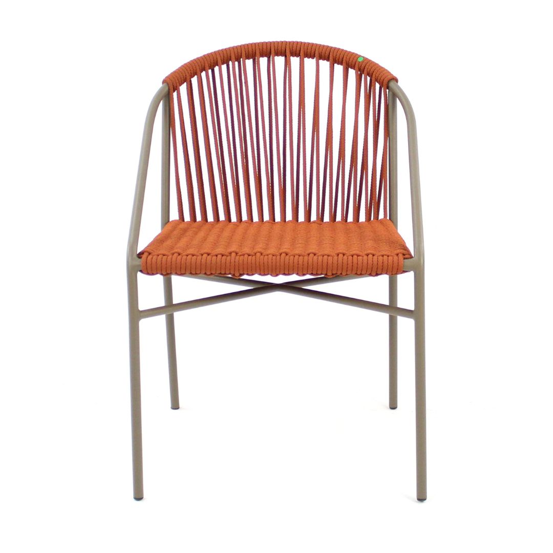 Palermo Aluminum Armchair Fendi Color Nautical Rope Rust Color