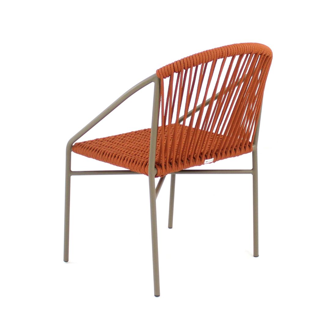 Palermo Aluminum Armchair Fendi Color Nautical Rope Rust Color