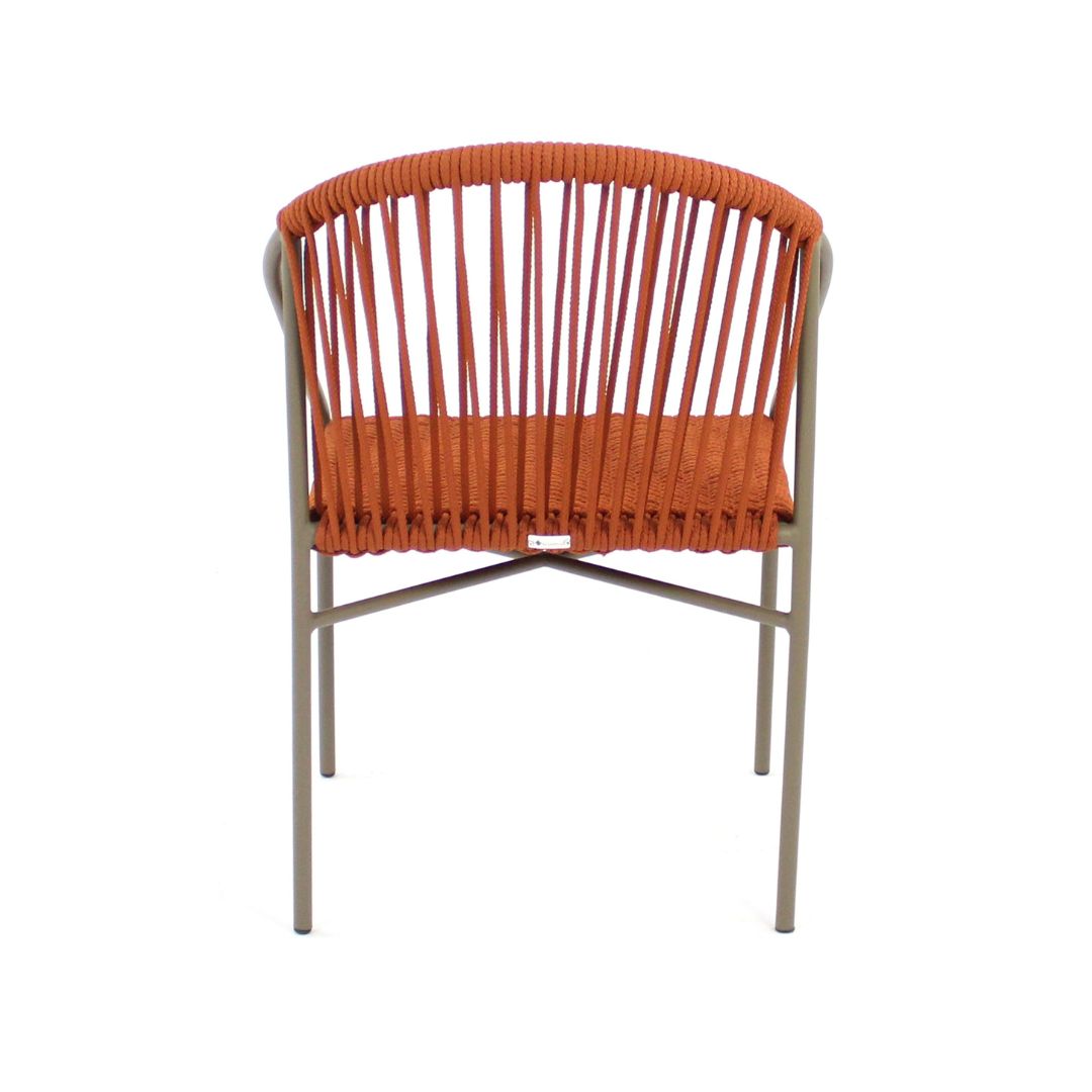 Palermo Aluminum Armchair Fendi Color Nautical Rope Rust Color