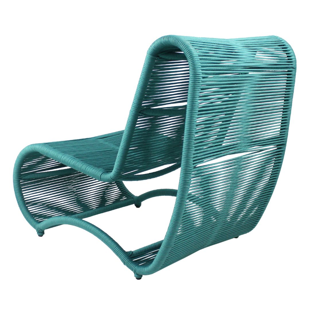 Sillón Wave Aluminio Color Verde Turquesa Cuerda Náutica Verde Turquesa