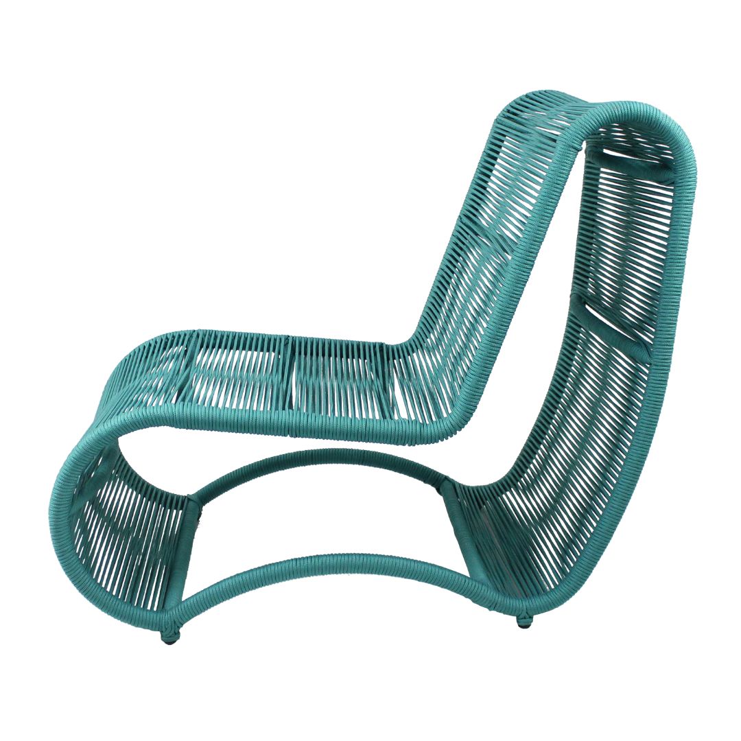 Sillón Wave Aluminio Color Verde Turquesa Cuerda Náutica Verde Turquesa