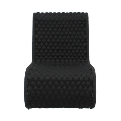 Wave Aluminum Armchair, Black Color, Nautical Knit, Black Color
