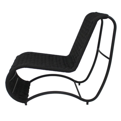 Wave Aluminum Armchair, Black Color, Nautical Knit, Black Color