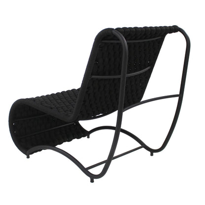 Wave Aluminum Armchair, Black Color, Nautical Knit, Black Color