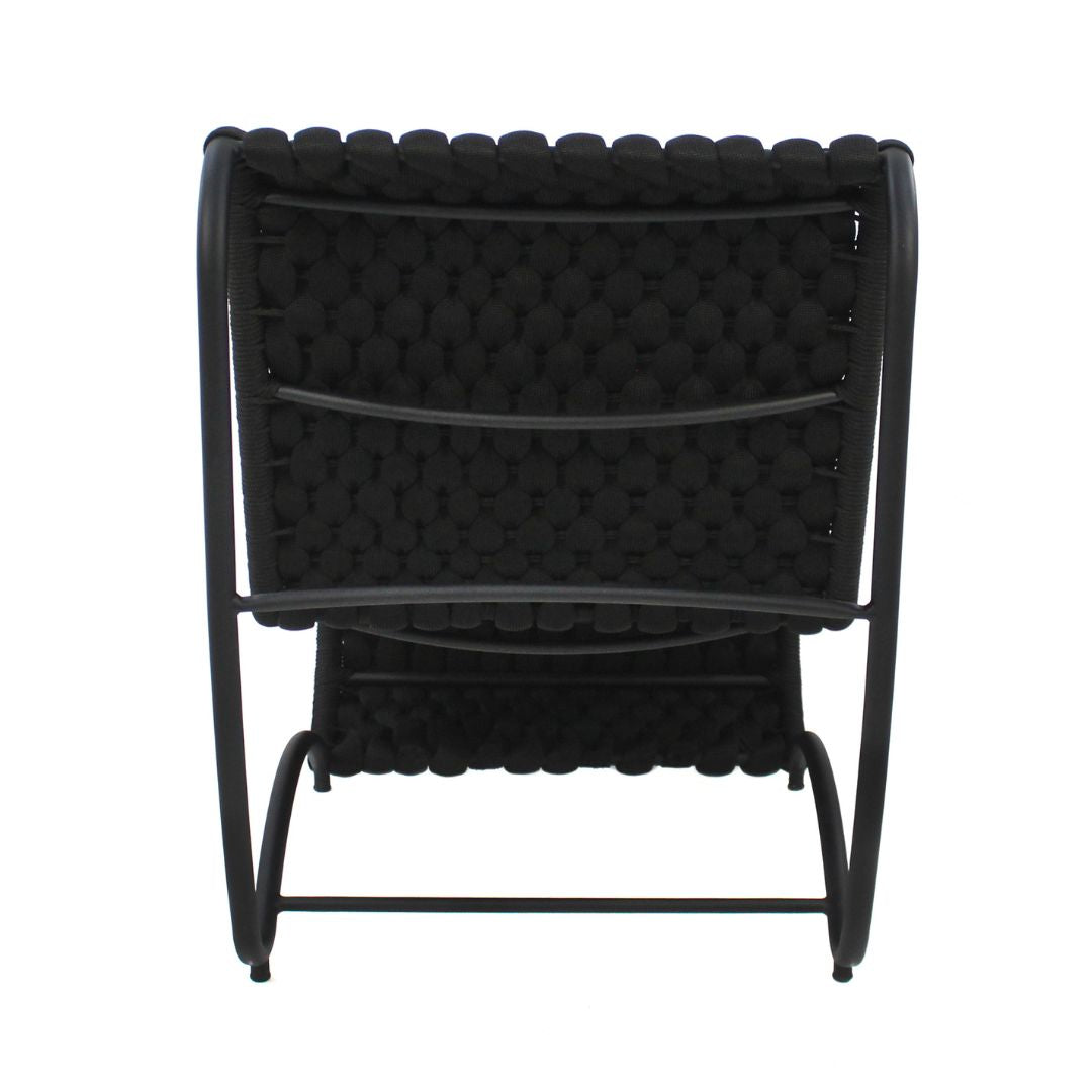 Wave Aluminum Armchair, Black Color, Nautical Knit, Black Color