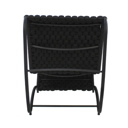 Wave Aluminum Armchair, Black Color, Nautical Knit, Black Color