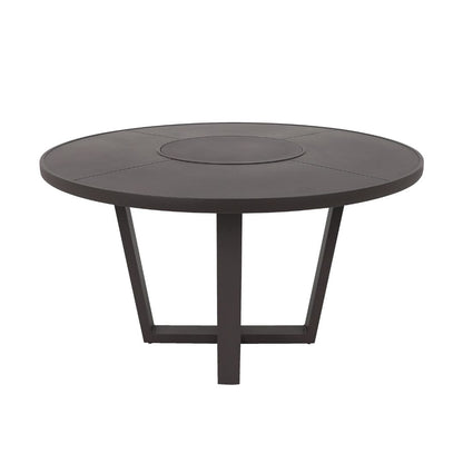 Búzios Table with 150cm Turntable, Black Aluminum