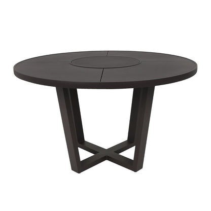 Búzios Table with 150cm Turntable, Black Aluminum