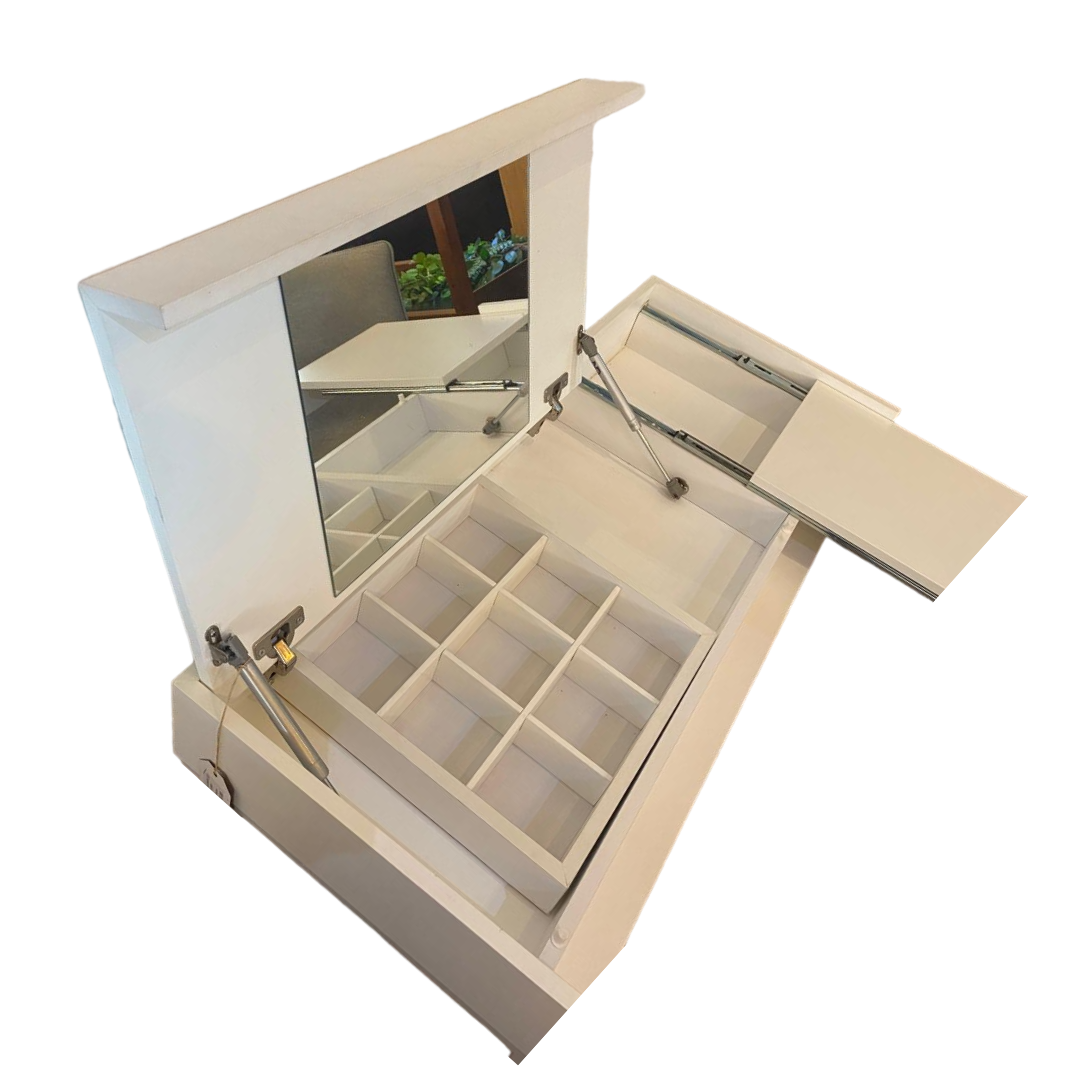Escritorio Vestidor Base Hierro Madera Blanca