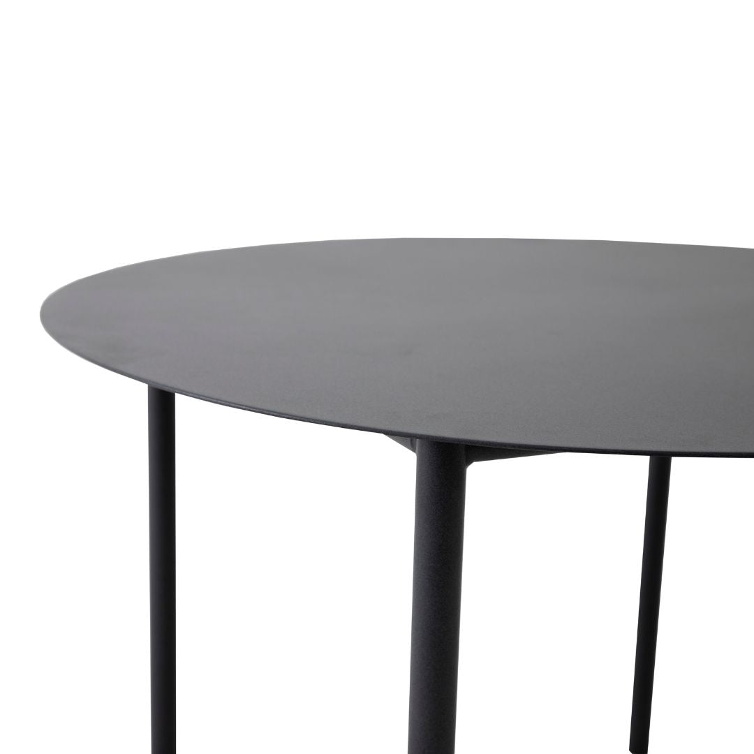 Mesa Redonda Móvil 120cm Aluminio Color Negro