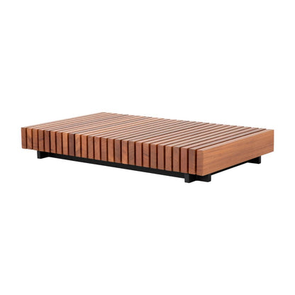 Lunar Coffee Table 100x70cm Freijó Wood Aluminum Black Color