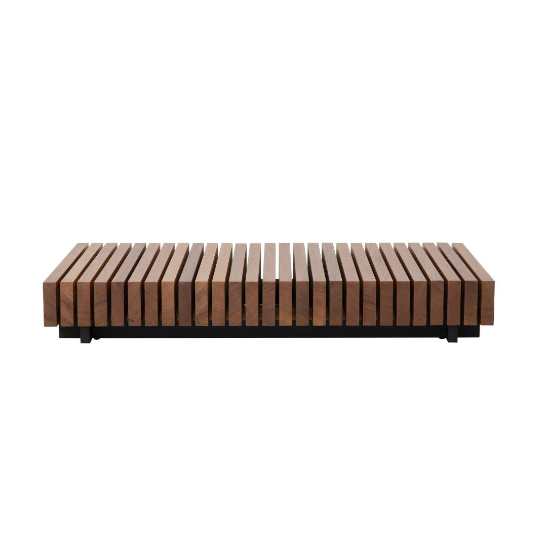 Lunar Coffee Table 100x70cm Freijó Wood Aluminum Black Color
