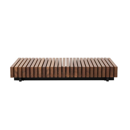 Lunar Coffee Table 100x70cm Freijó Wood Aluminum Black Color