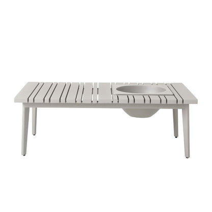 Orione Coffee Table 120x70cm with Champagne Holder in Gray Aluminum