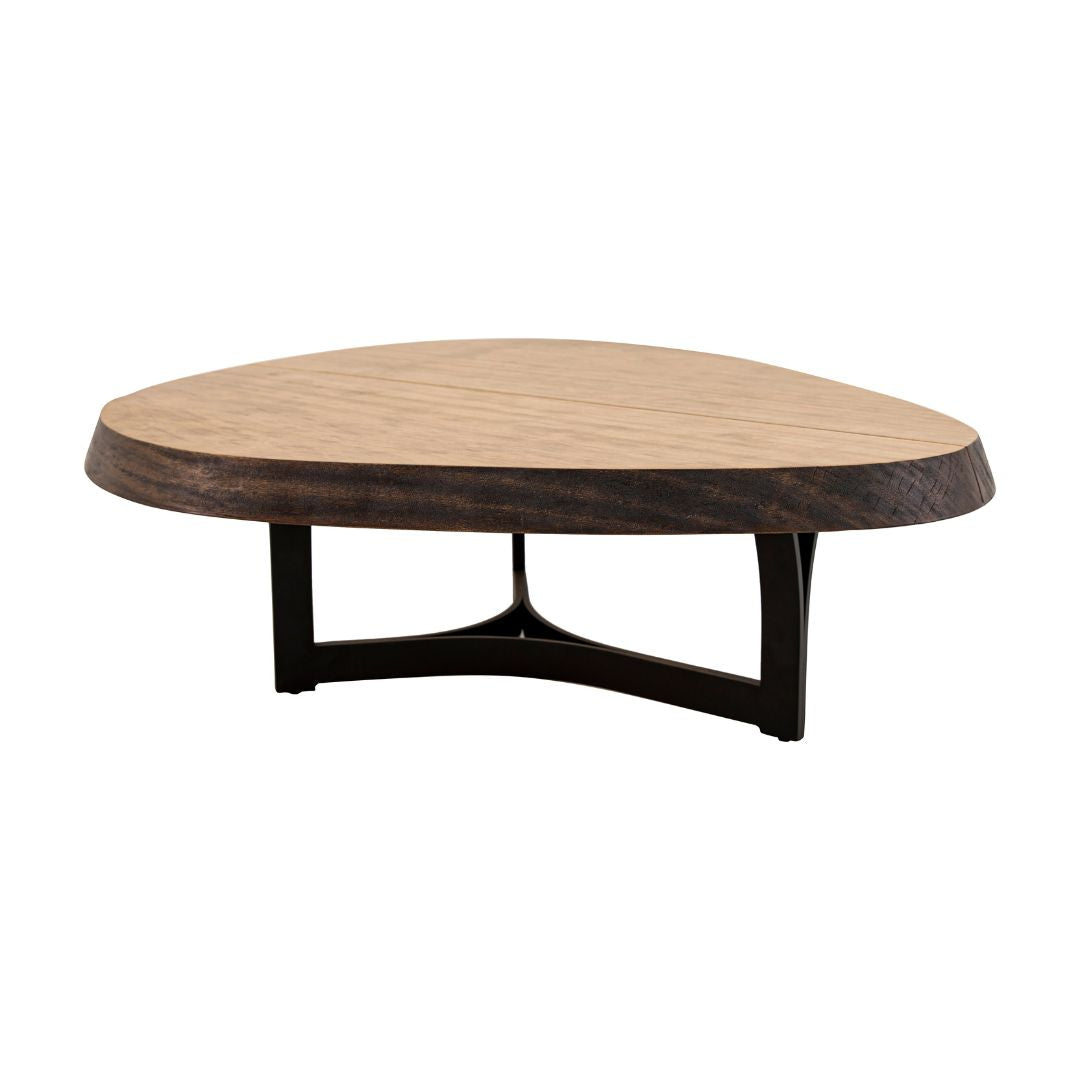 Cayman Coffee Table 79x74cm Pequiá Wood Aluminum Black Color