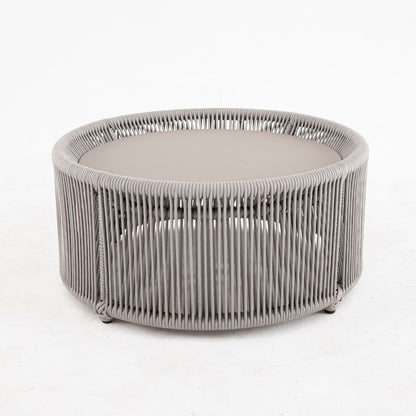 Mesa de Centro Copacabana 65cm Aluminio Color Beige Cuerda Náutica Color Arena