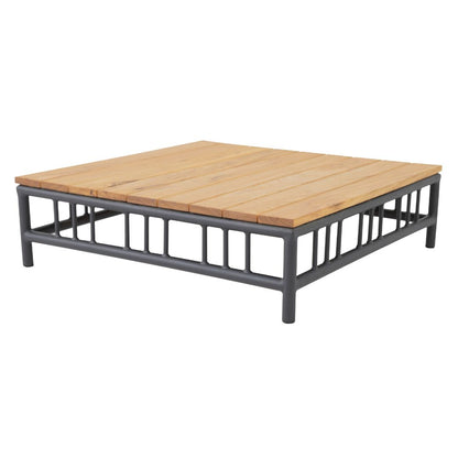 Mesa de Centro Marroquí 90x90cm Freijó Madera Aluminio Color Plomo