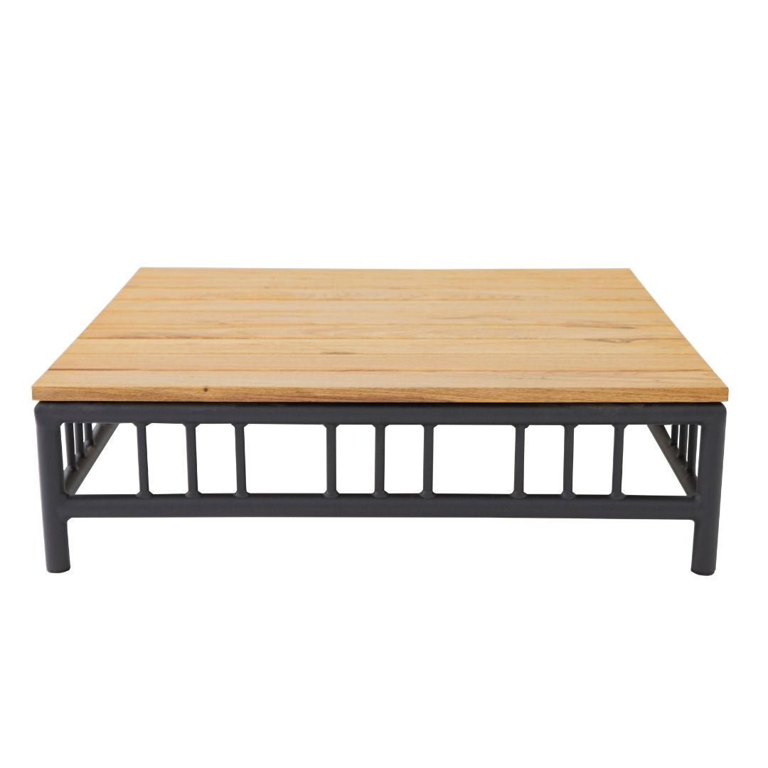 Mesa de Centro Marroquí 90x90cm Freijó Madera Aluminio Color Plomo