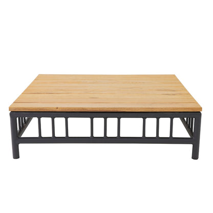 Mesa de Centro Marroquí 90x90cm Freijó Madera Aluminio Color Plomo