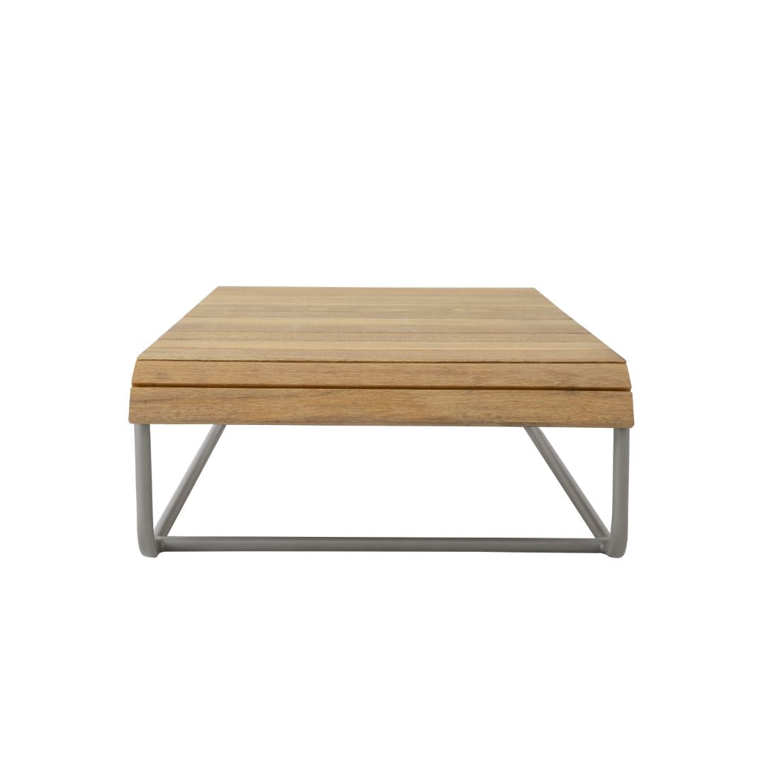 Alba Coffee Table 140x80cm Freijó Wood Aluminum Silver Color