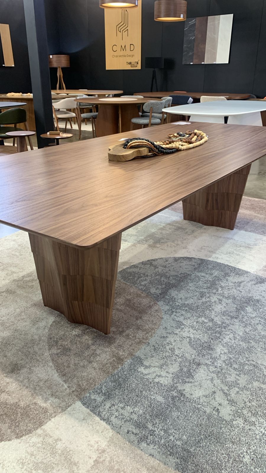 Mesa de Jantar Duna Madeira Nogueira 274x120cm