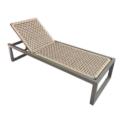 Sillón de Aluminio Dorado en color Marrón con Cuerda Náutica en color Marrón