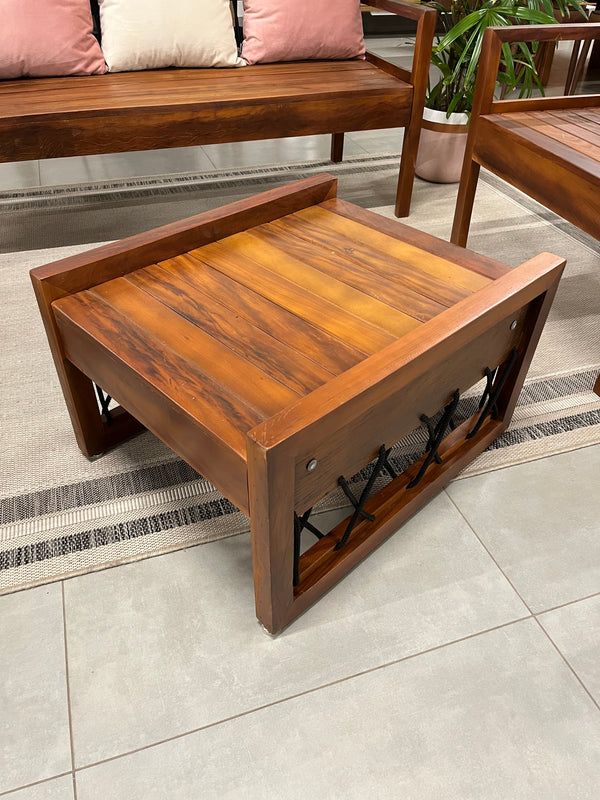 Ambiente 3 com Slim Coffee Table 60x70cm Solid Wood with Nautical Rope